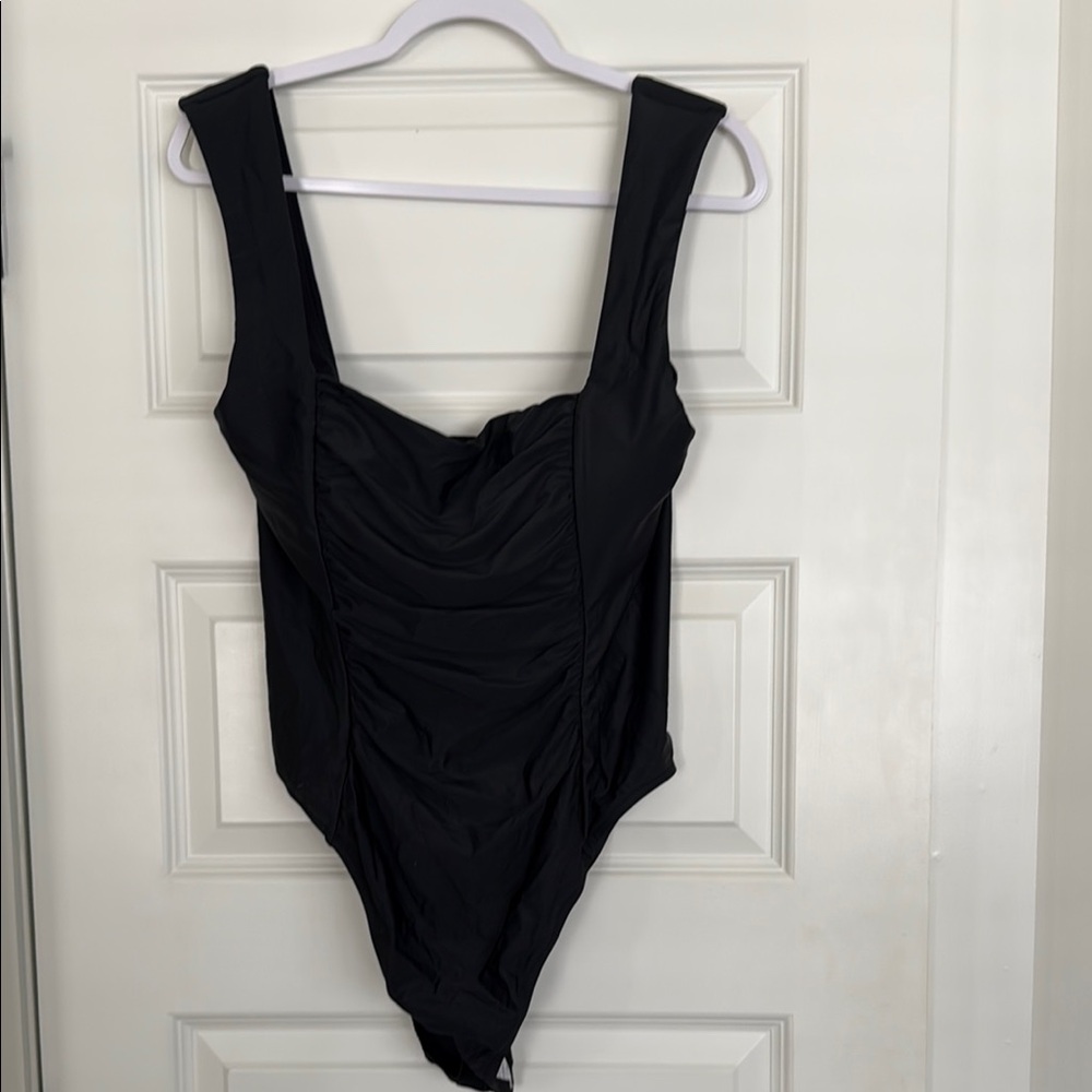 J. Crew Black One Piece Swimsuit with High-Cut Design NWOT